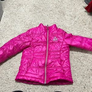 Hot pink puffy coat